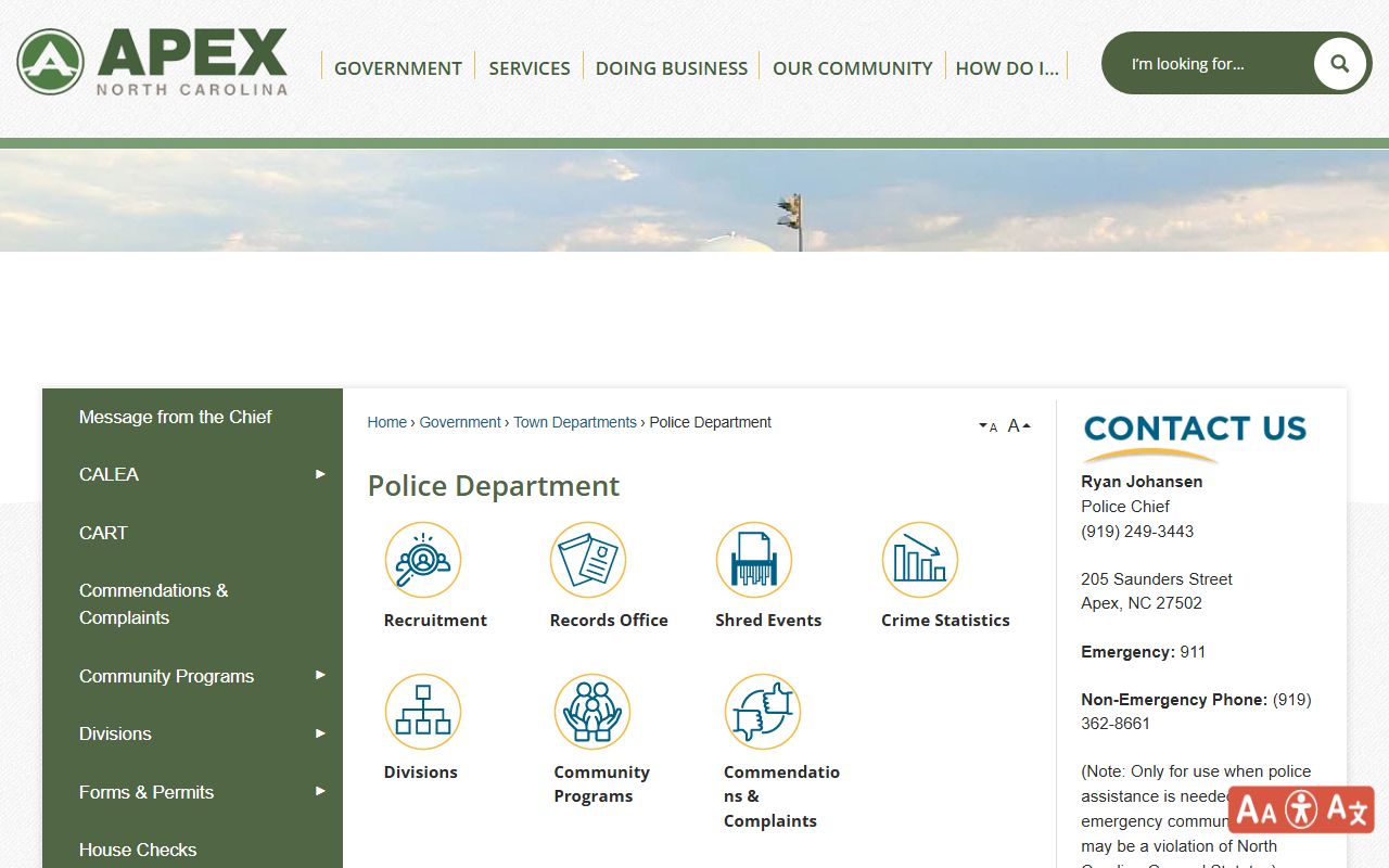 Apex Police Department sex offender monitoring and registry access