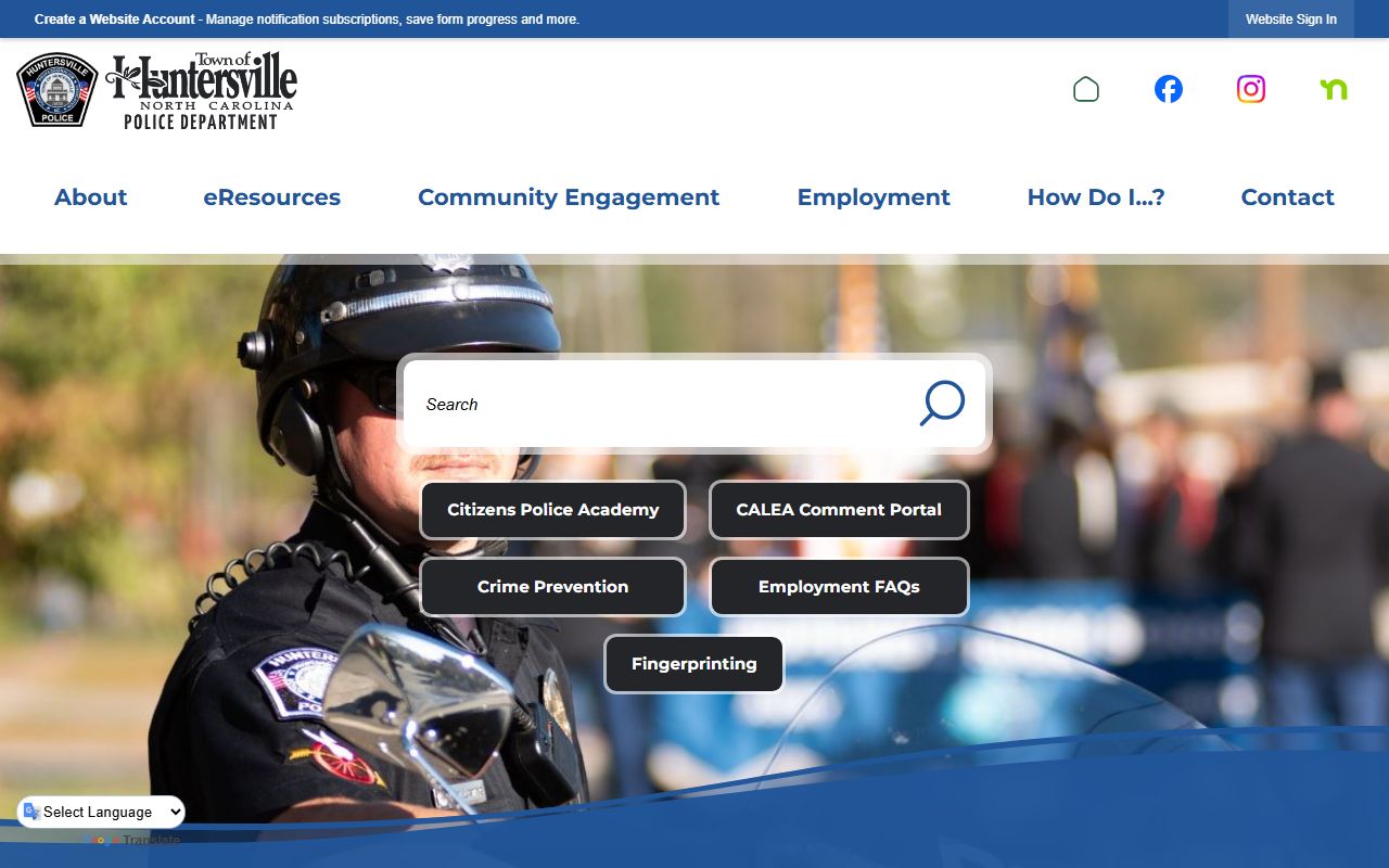 Huntersville Police Department sex offender registry monitoring