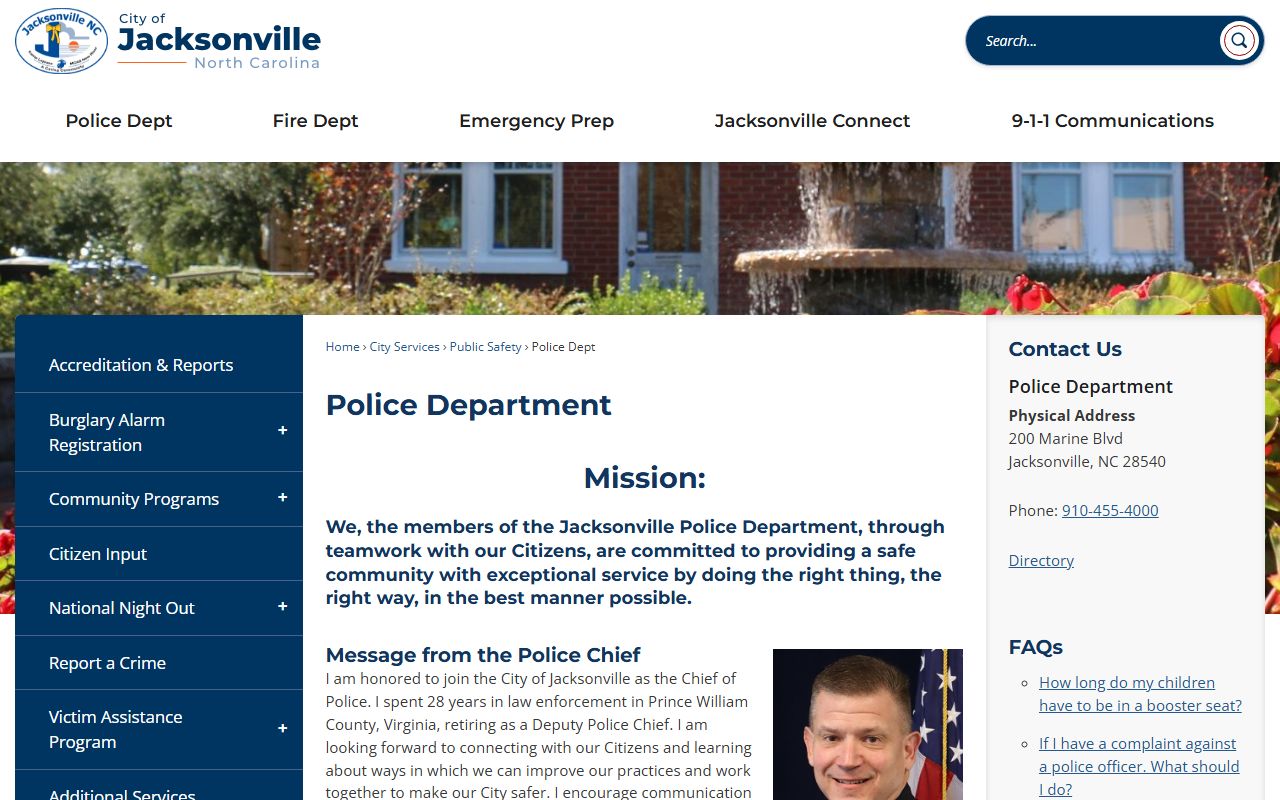 Jacksonville Police Department sex offender registry access and monitoring