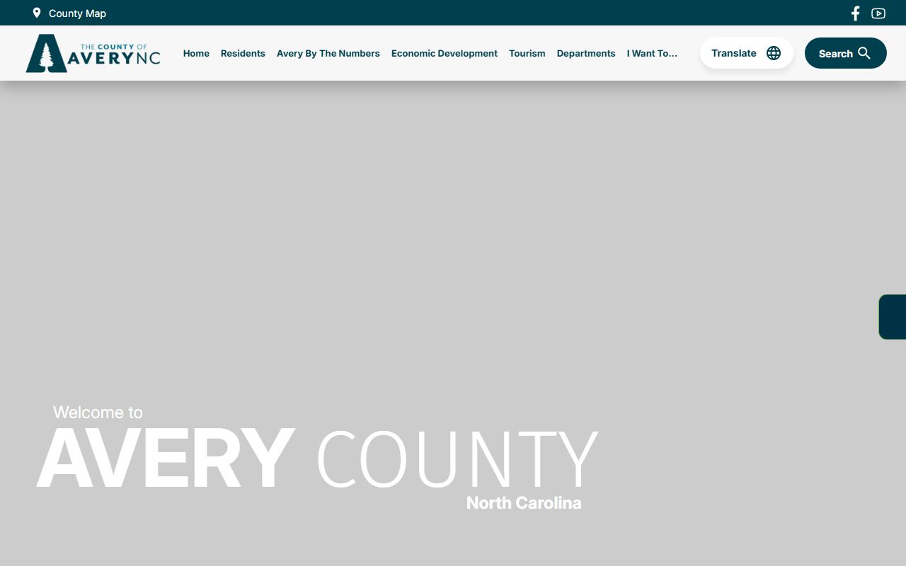 Avery County sex offender registry page from the county government website