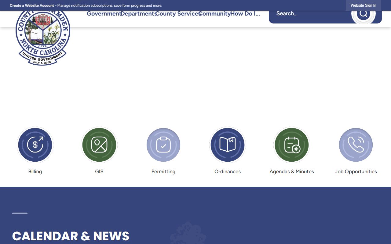 Camden County government website for sex offender registry information