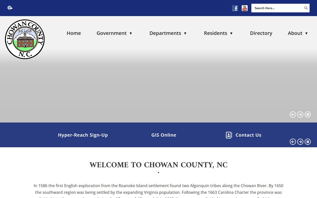 Chowan County government website for sex offender registry information