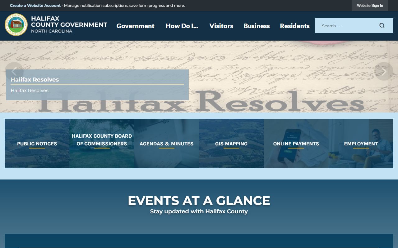 Halifax County government website with sex offender registry resources