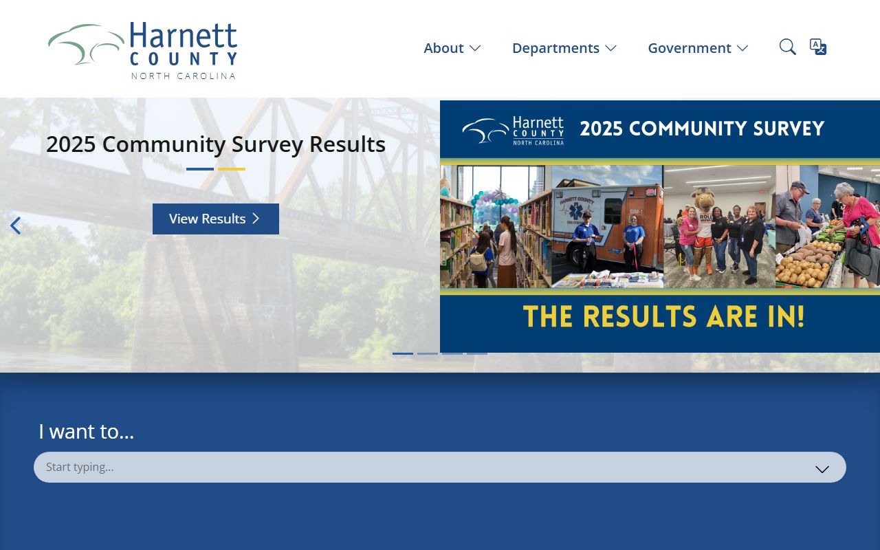 Harnett County government website with sex offender registry information