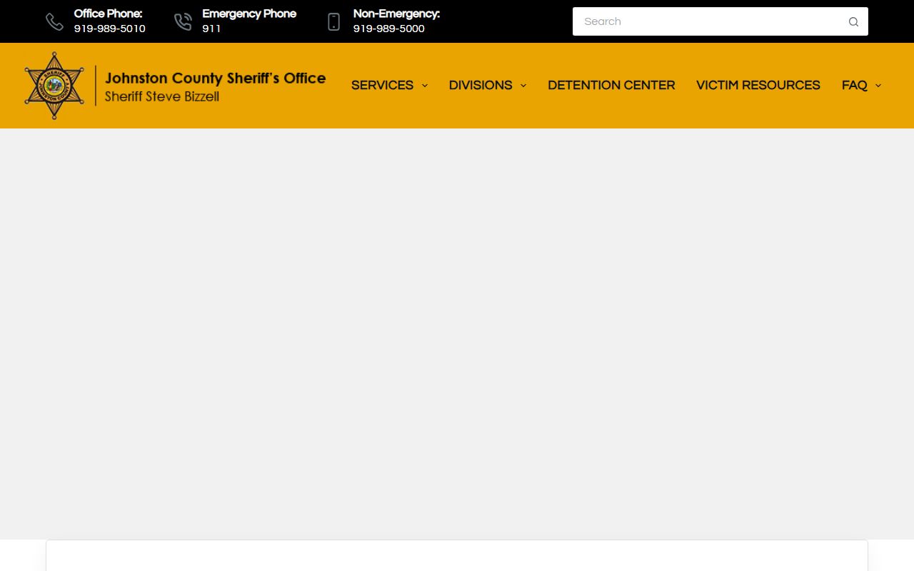 Johnston County Sheriff sex offender registry page