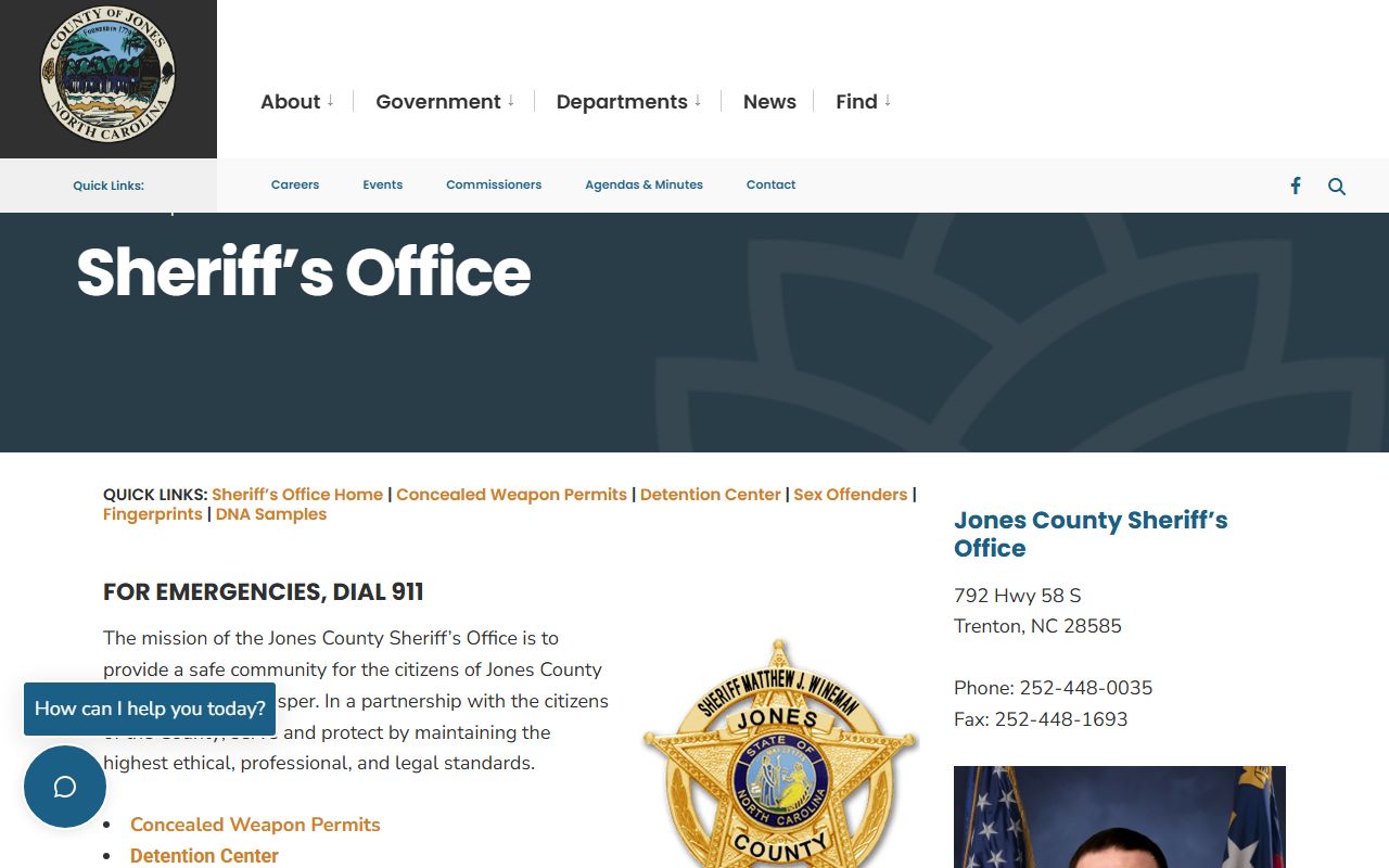 Jones County Sheriff sex offender registry page