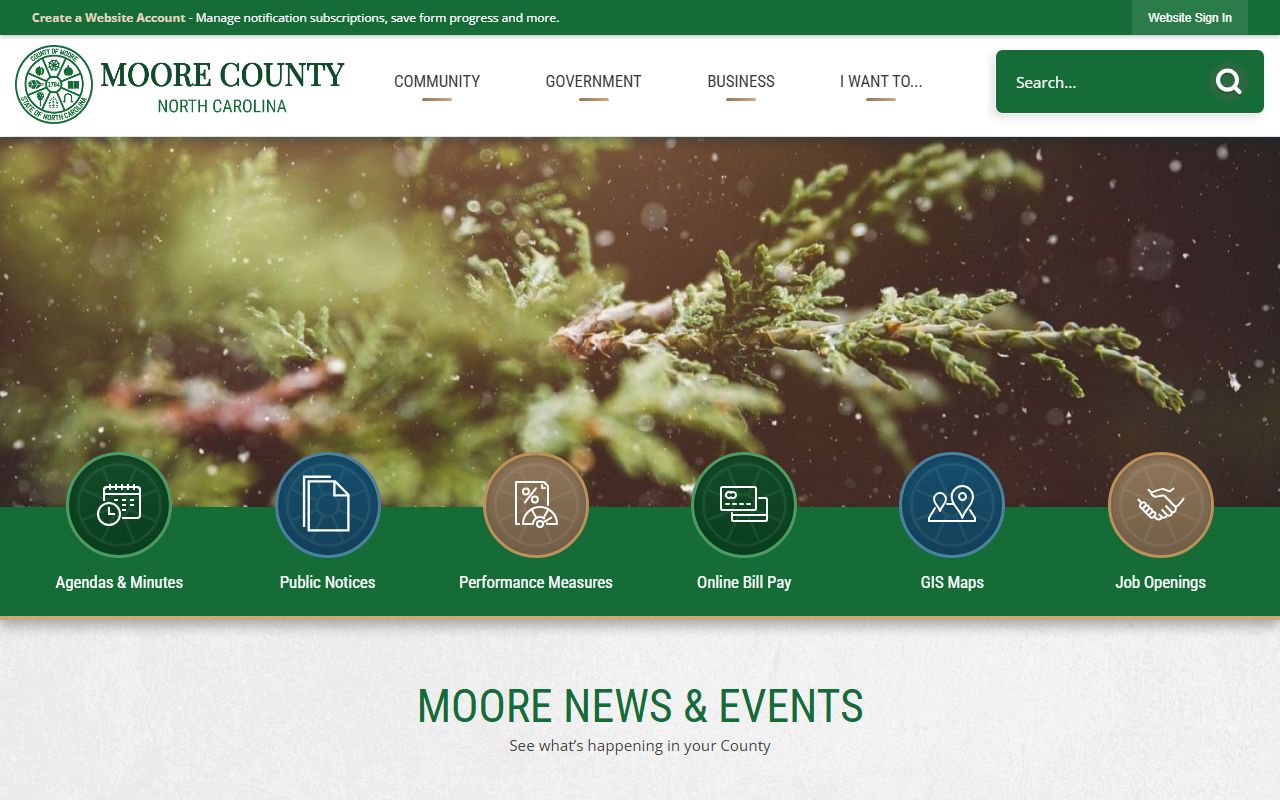 Moore County government website with sex offender registry resources